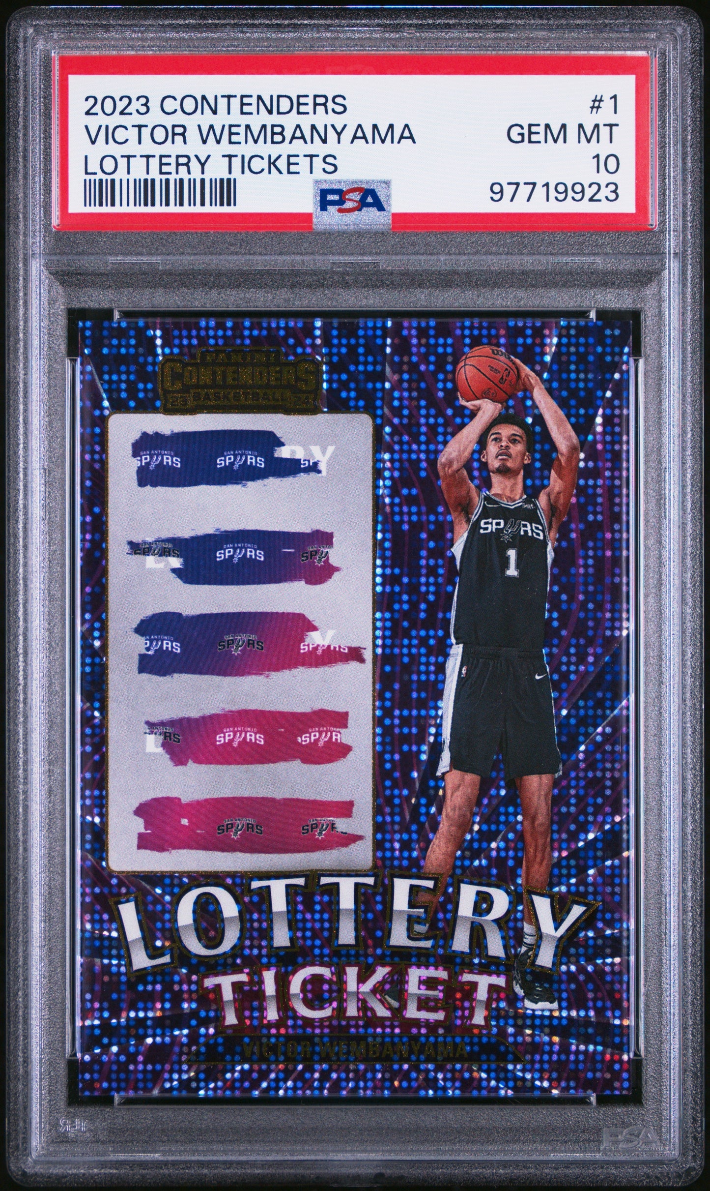 Graded 2023 Panini Contenders Victor Wembanyama #1 Lottery Tickets Rookie RC Basketball Card PSA 10 Gem Mint