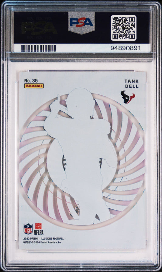 Graded 2023 Panini Illusions Tank Dell #35 Mystique Mosiac Rookie RC Football Card PSA 10 Gem Mint
