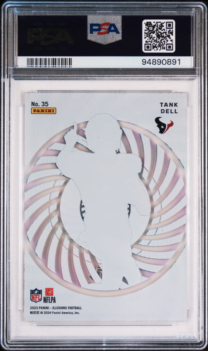 Graded 2023 Panini Illusions Tank Dell #35 Mystique Mosiac Rookie RC Football Card PSA 10 Gem Mint
