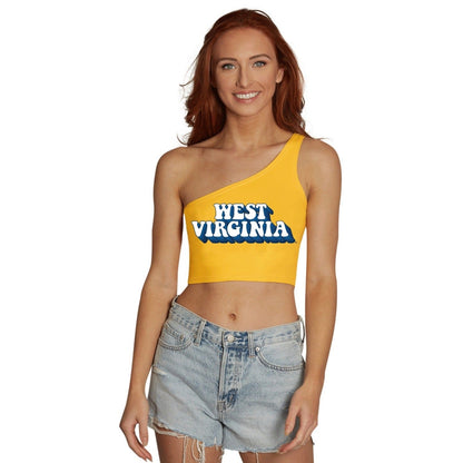 West Virginia Mountaineers Retro One Shoulder Top