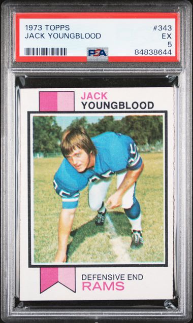Graded 1973 Topps Jack Youngblood #343 Rookie RC Football Card PSA 5 Excellent