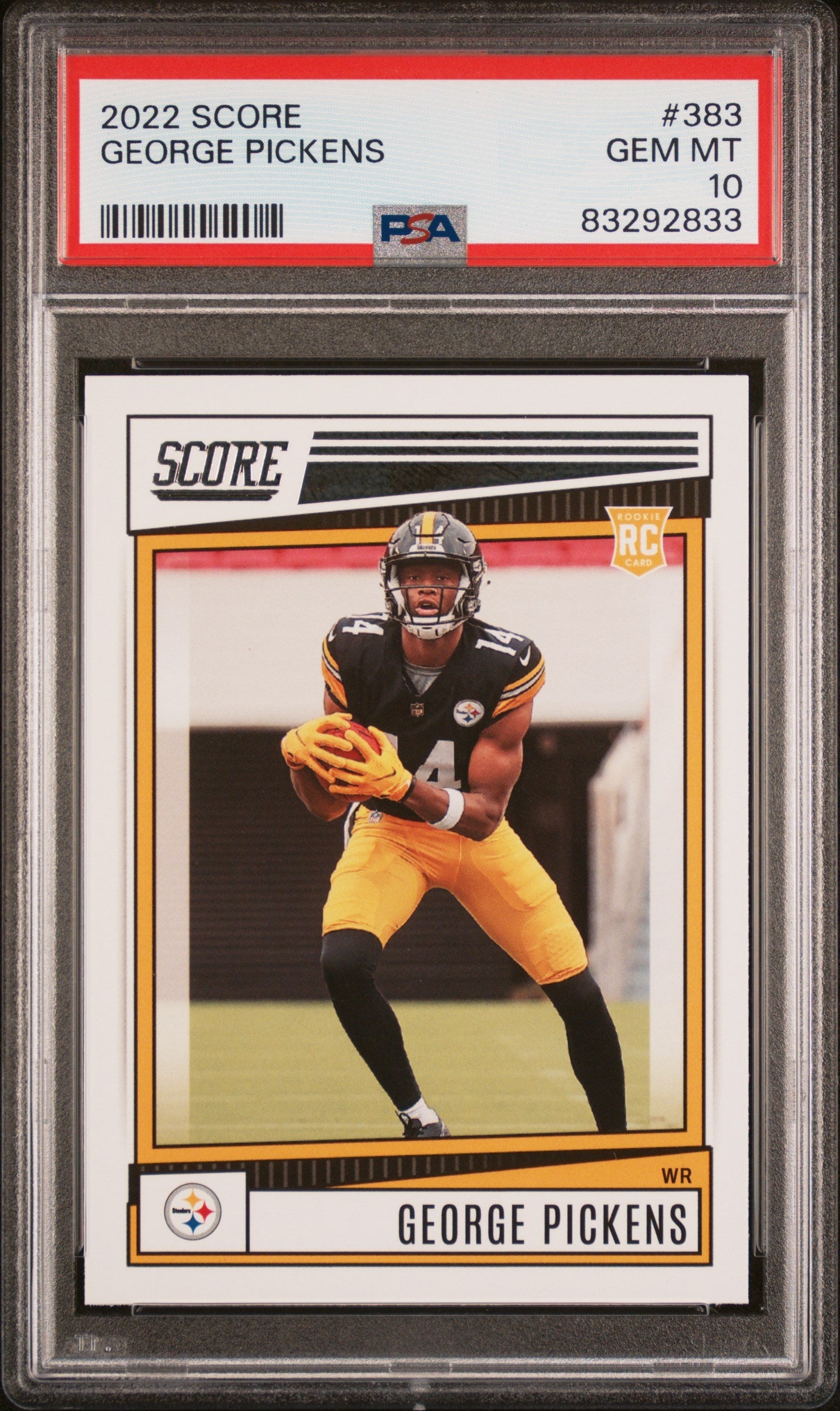 Graded 2022 Panini Score George Pickens #383 Rookie RC Football Card PSA 10 Gem Mint
