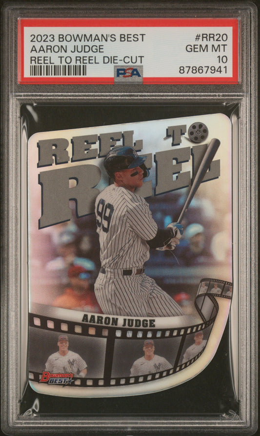 Graded 2023 Topps Bowmans Best Aaron Judge #RR20 Reel to Reel Die Cut Baseball Card PSA 10 Gem Mint