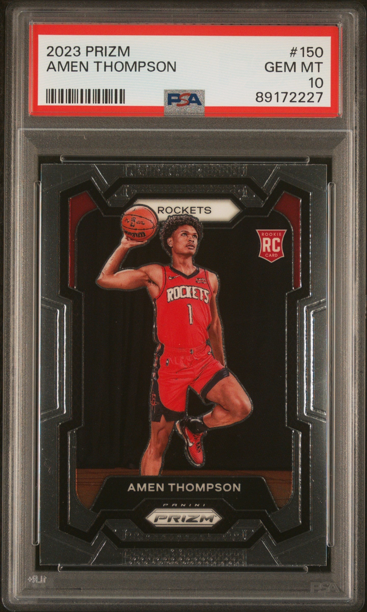 Graded 2023 Panini Prizm Amen Thompson #150 Rookie RC Basketball Card PSA 10 Gem Mint