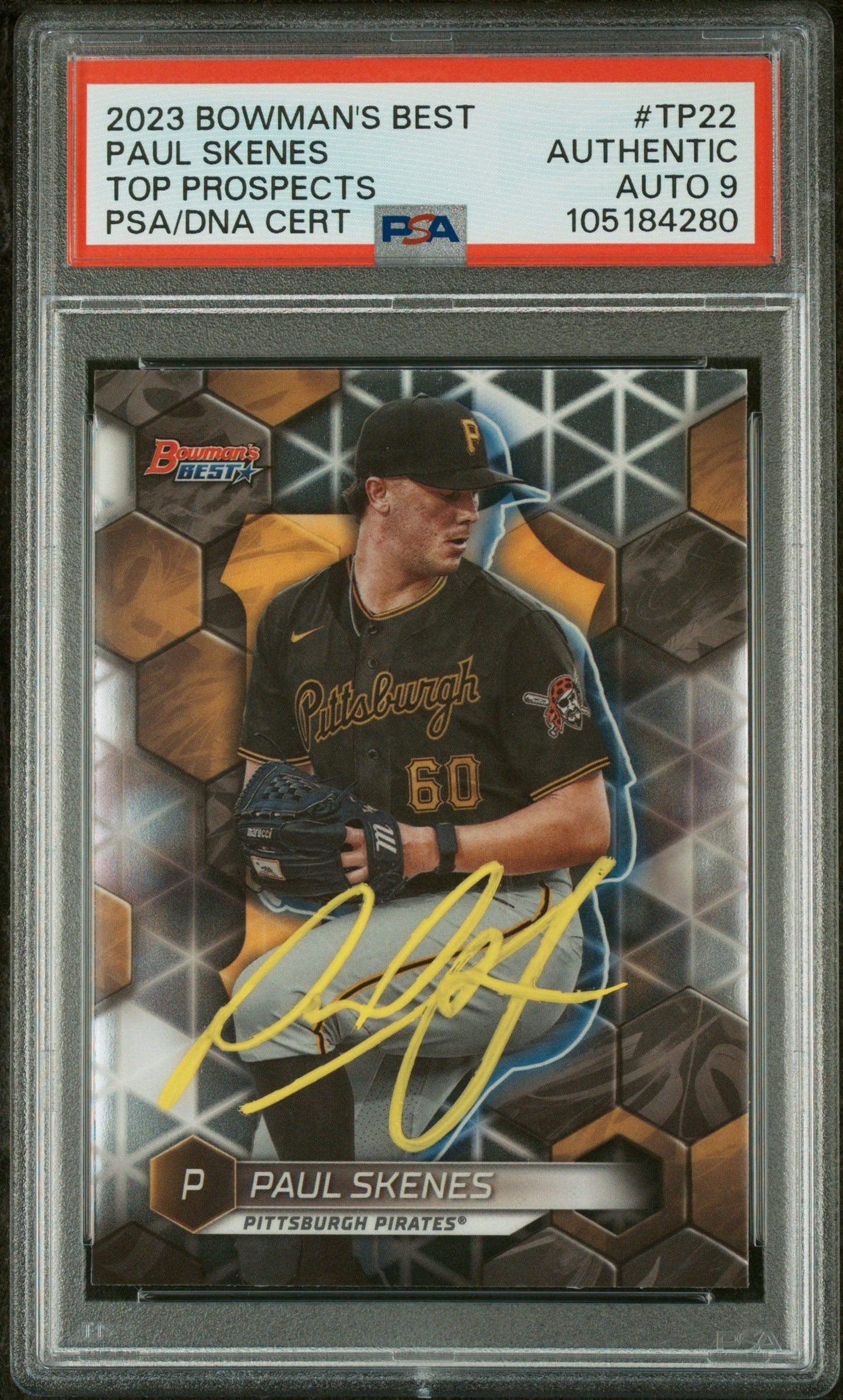 Graded 2023 Topps Bowmans Best Paul Skenes #TP22 Top Prospects Rookie RC Baseball Card PSA 9 Auto Grade Mint