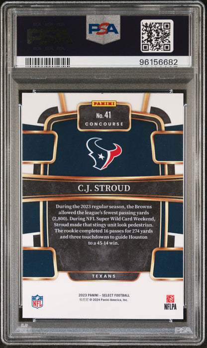 Graded 2023 Panini Select CJ Stroud #41 Rookie RC Football Card PSA 10 Gem Mint