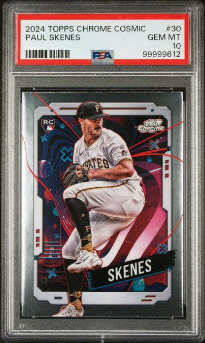 Graded 2024 Topps Cosmic Chrome Paul Skenes #30 Rookie RC Baseball Card PSA 10 Gem Mint
