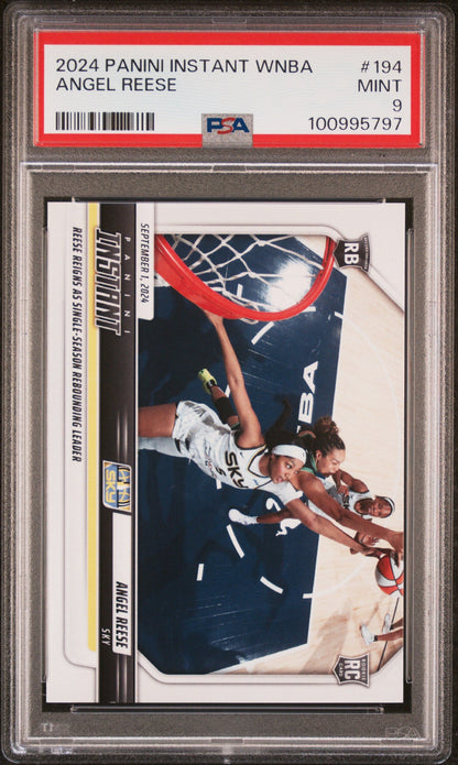 Graded 2024 Panini Instant WNBA Angel Reese #194 Rookie RC Basketball Card PSA 9 Mint
