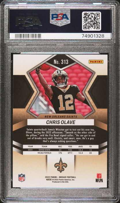 Graded 2022 Panini Mosaic Chris Olave #313 Rookie RC Football Card PSA 10 Gem Mint