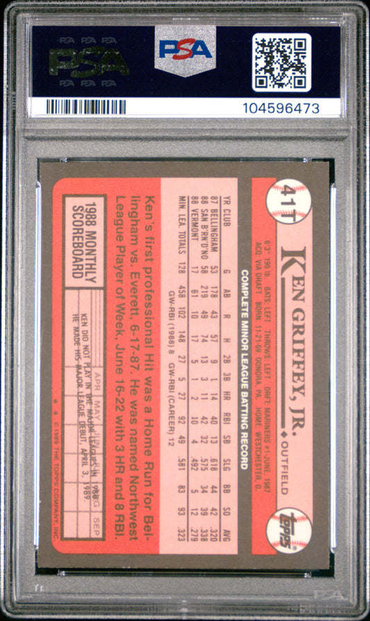 Graded 1989 Topps Traded Ken Griffey Jr. #41T Rookie RC Baseball Card PSA 10 Gem Mint