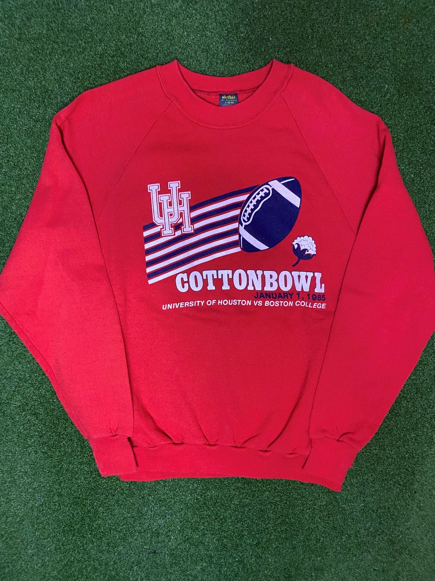 1985 Houston Cougars - Cotton Bowl - Vintage College Football Crewneck Sweatshirt (Large) - Gametime Vintage