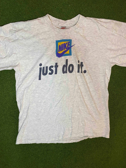 1987-1994 Nike - Just Do It - Double Sided - Vintage Nike Tee Shirt (2XL) - Gametime Vintage