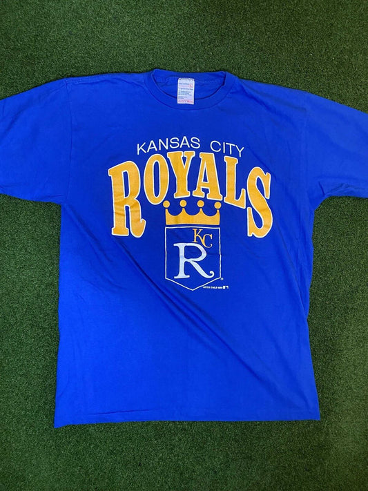 1988 Kansas City Royals - Big Logo - Vintage MLB Tee Shirt (Large) - Gametime Vintage