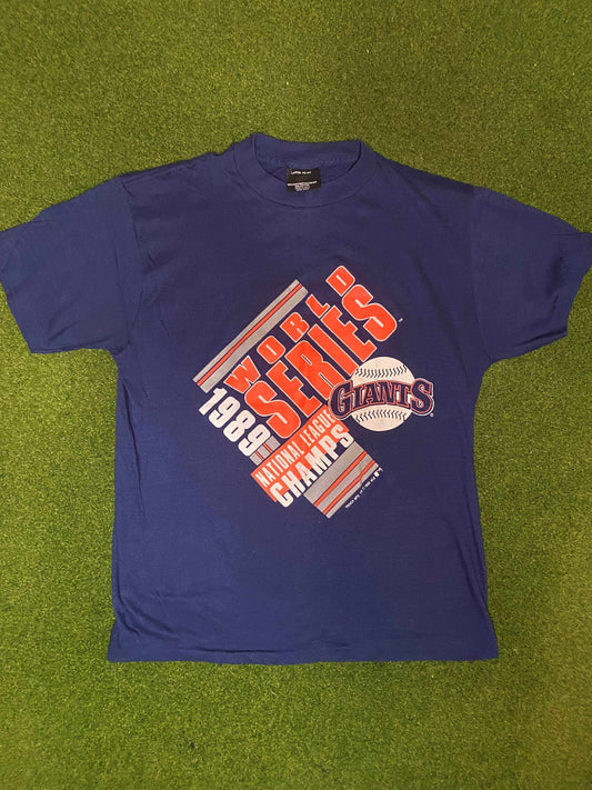 1989 San Francisco Giants - NL Champs - Vintage MLB Tee Shirt (Large) - Gametime Vintage